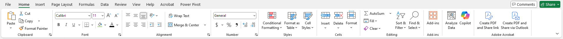 Excel Ribbon
